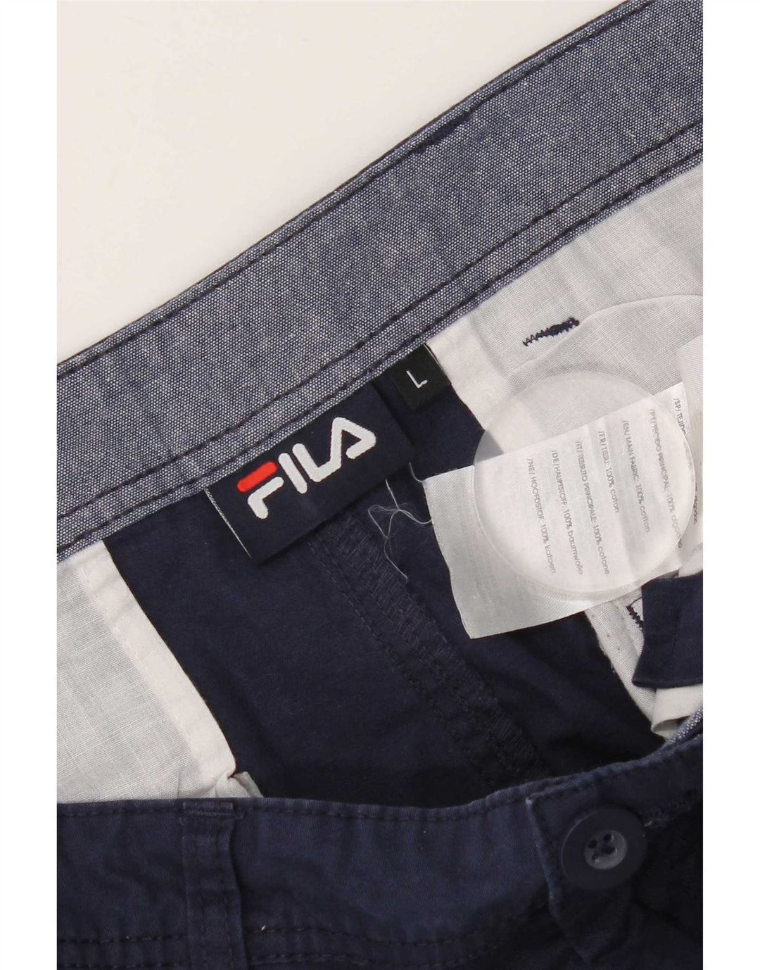 Fila Short Chino Homme Large W34 Bleu Marine Coton
