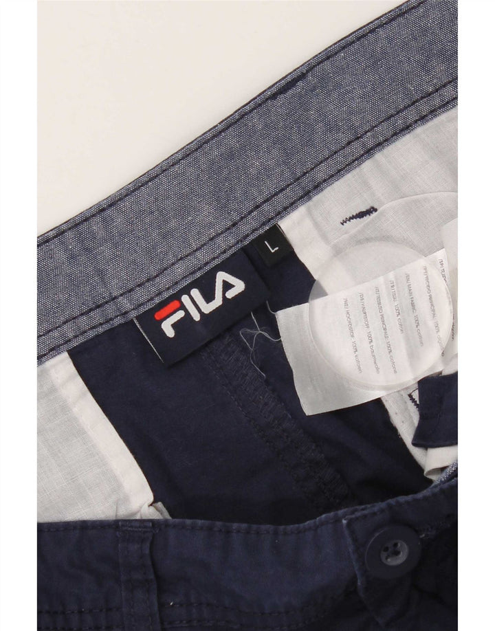 Fila Short Chino Homme Large W34 Bleu Marine Coton