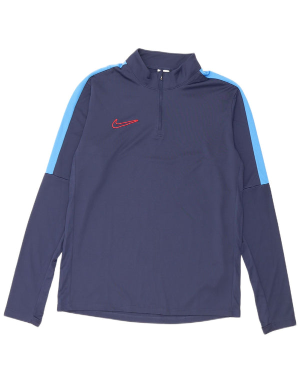 Haut de survêtement Nike Dri Fit pour homme, bleu marine moyen, color block