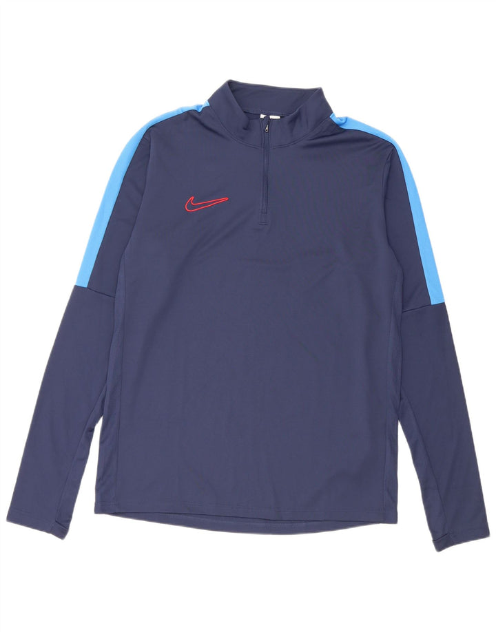 Haut de survêtement Nike Dri Fit pour homme, bleu marine moyen, color block