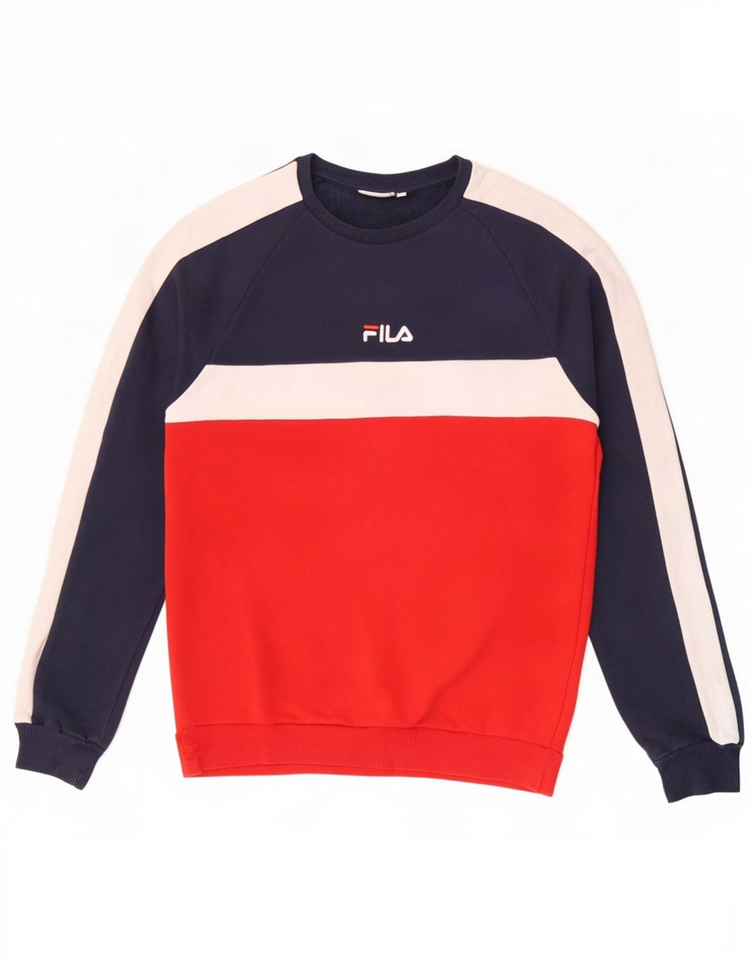 Fila Sweat-shirt en coton color block bleu marine moyen pour homme
