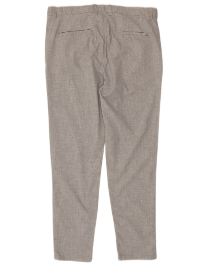 Zara Pantalon Chino Slim Fit Homme EU 40 Moyen W31 L29 Gris Polyester