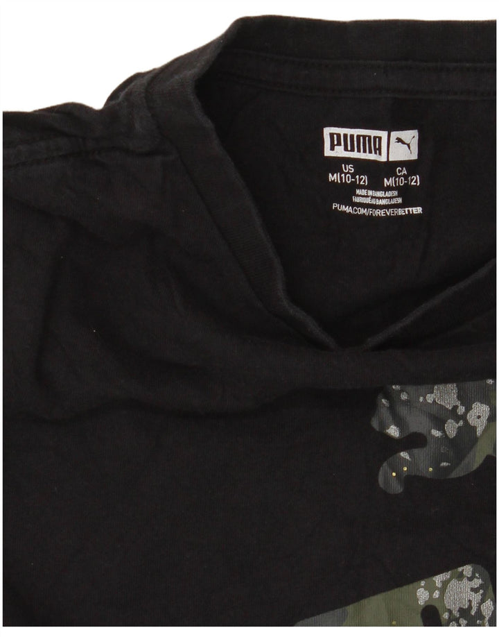 PUMA T-shirt graphique pour garçon 10-11 ans Noir moyen