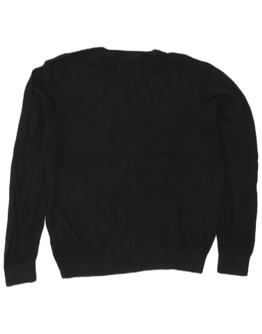 Marks & Spencer Pull coupe classique à col en V pour homme Taille L en coton noir