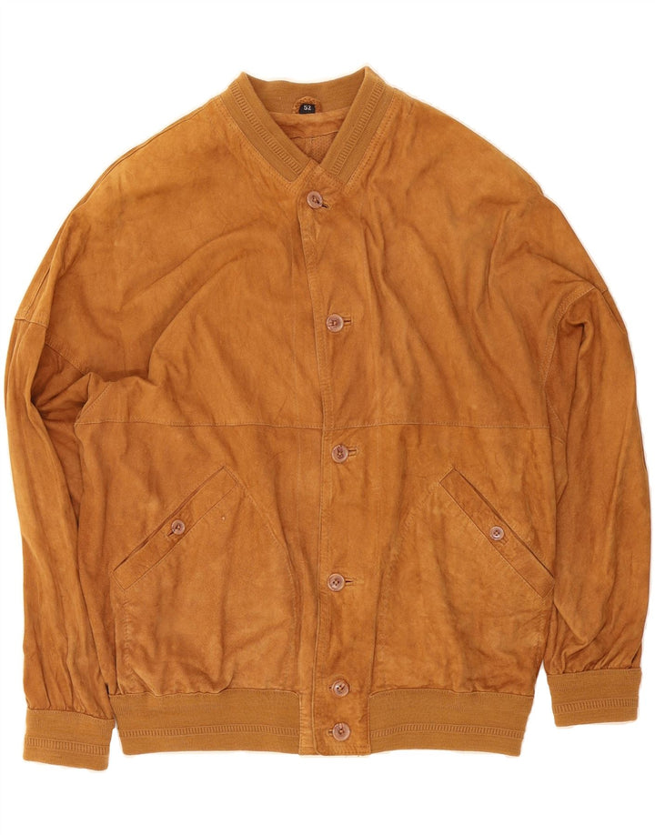 CARLO COMBERTI Mens Suede Bomber Jacket IT 52 XL Brown Leather Vintage Carlo Comberti and Second-Hand Carlo Comberti from Messina Hembry 