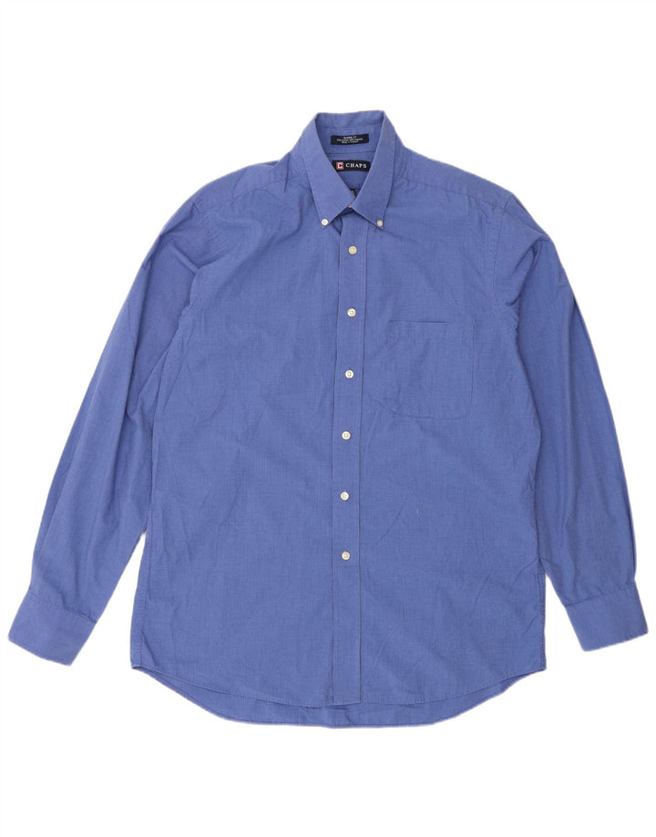 Chaps Chemise coupe classique pour homme Taille 15 1/2 Coton à carreaux bleu moyen