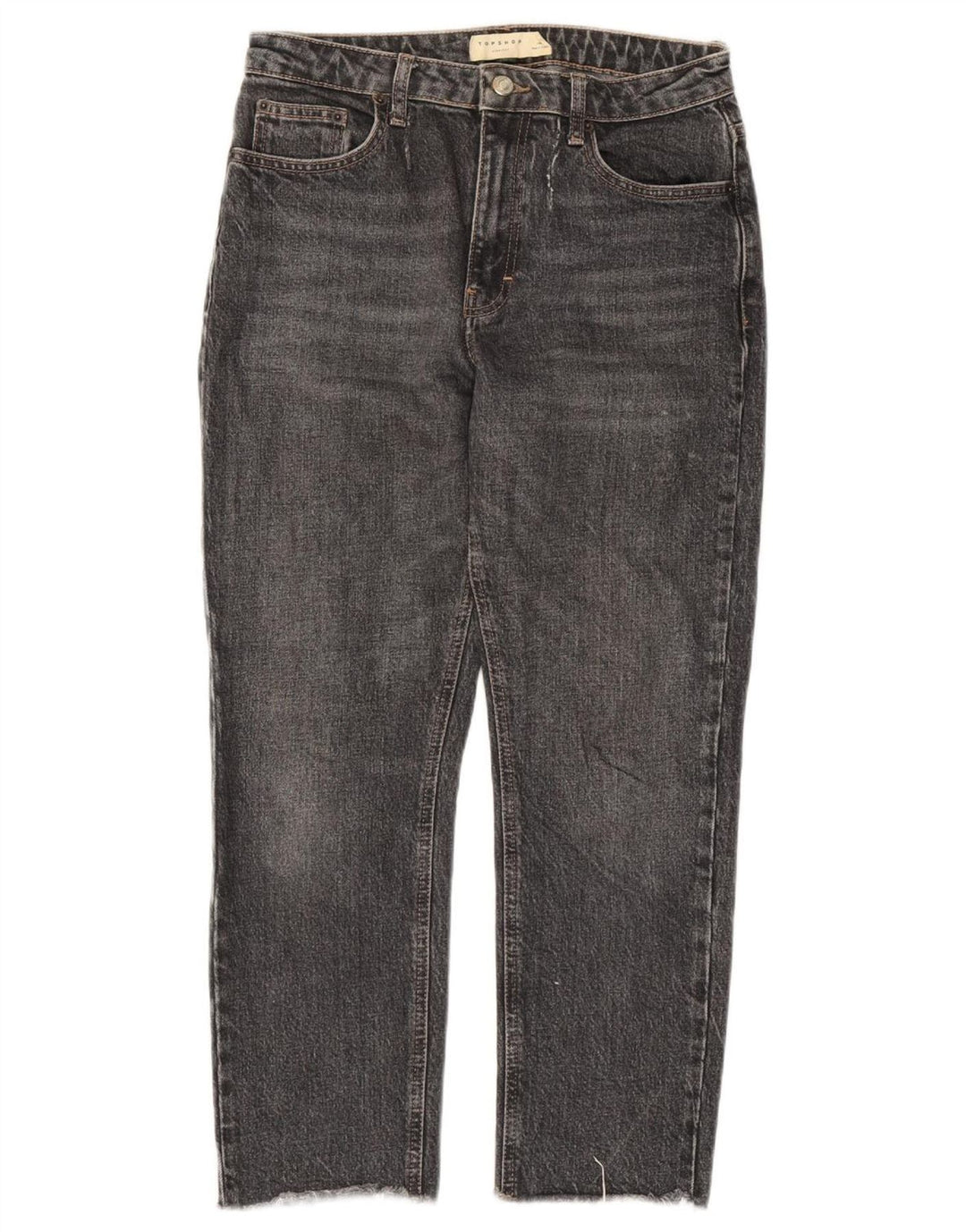 Topshop Jean droit femme W28 L25 gris coton