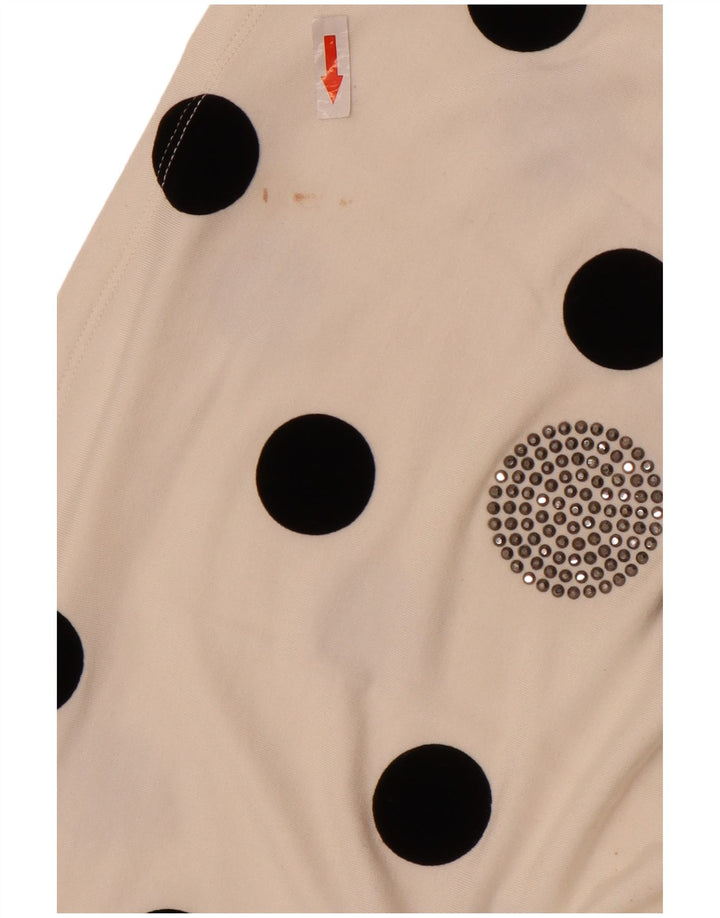 Liu Jo Top à manches longues et asymétrique pour femme IT 42 à pois blancs moyens