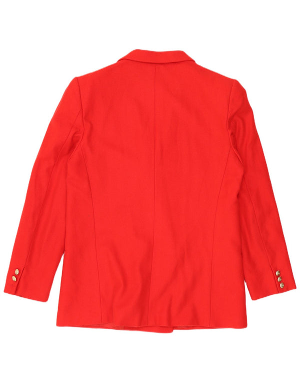vintage Femme Double Breasted Blazer Veste UK 12 Rouge Moyen