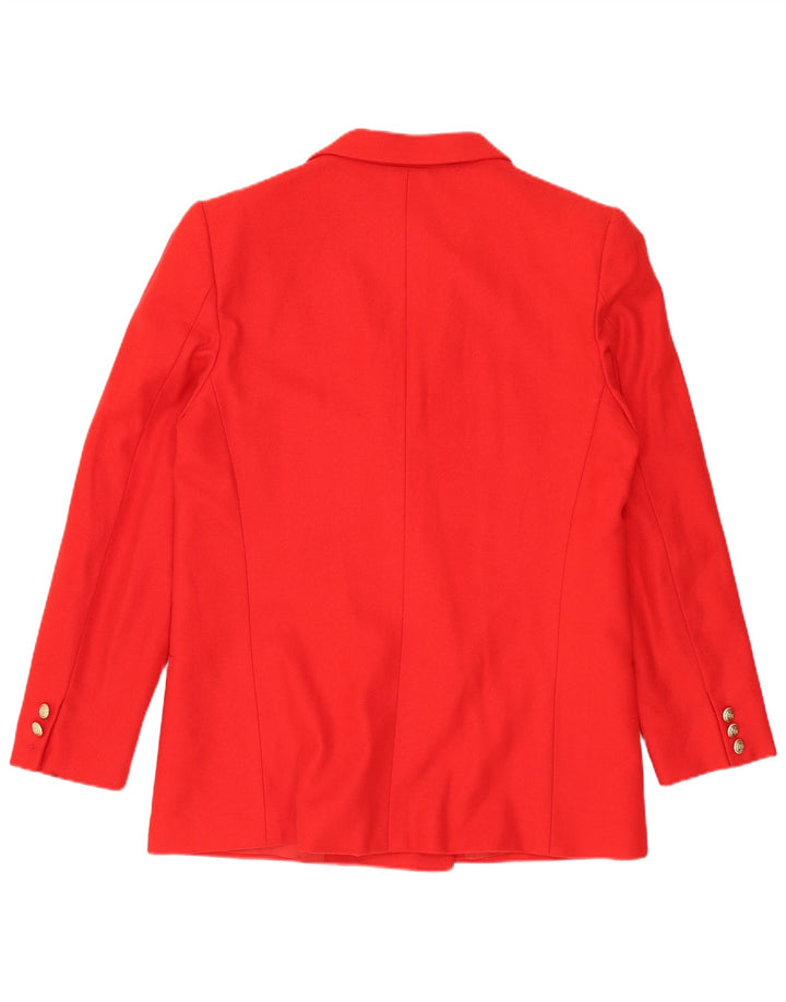 vintage Femme Double Breasted Blazer Veste UK 12 Rouge Moyen