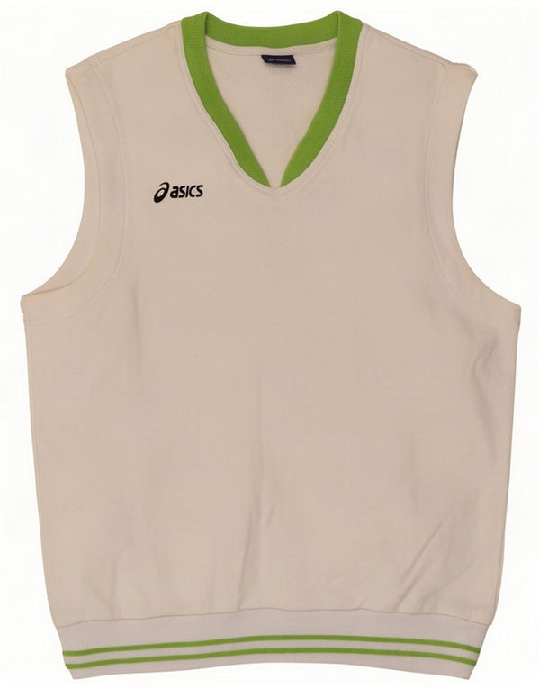 Débardeur Asics pour homme en coton blanc moyen