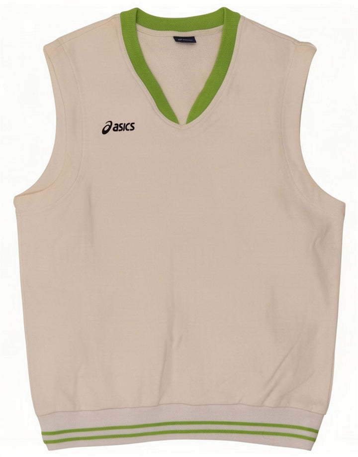 Débardeur Asics pour homme en coton blanc moyen