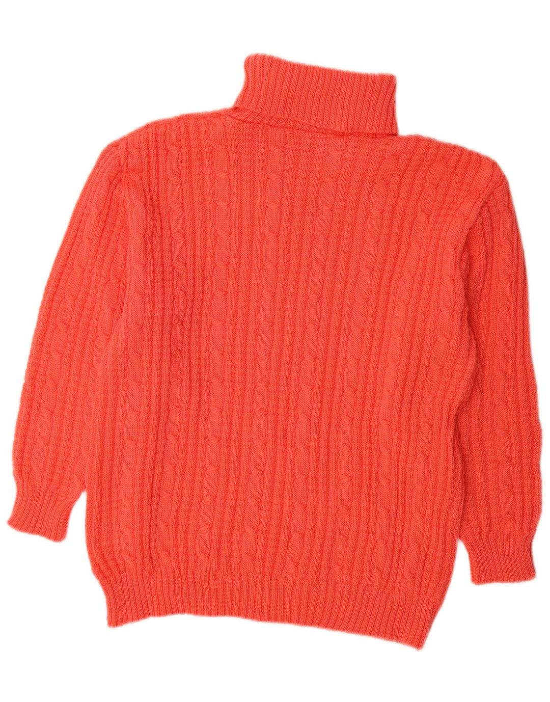 vintage Femmes Roll Neck Jumper Pull UK 16 Grand Rouge
