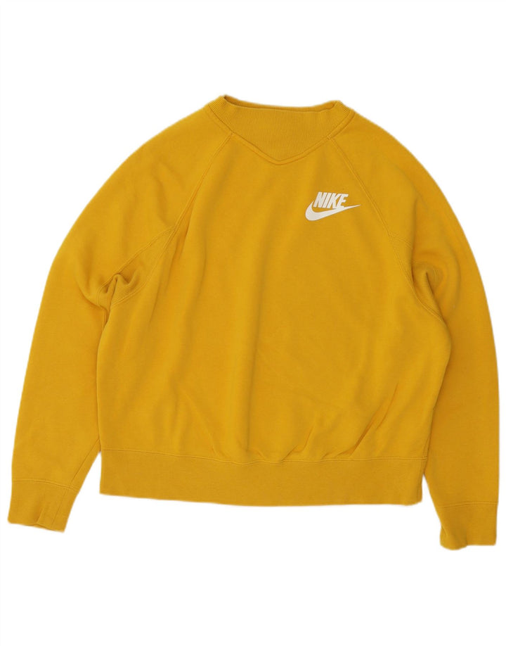 Nike Sweat-shirt surdimensionné pour femme UK 10 Petit coton jaune