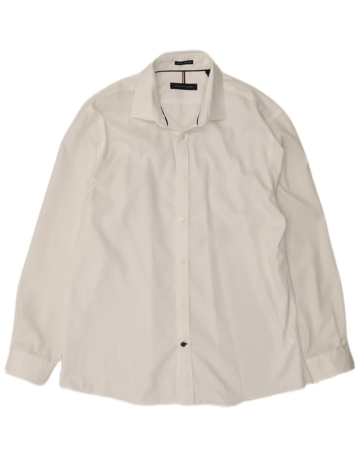 Tommy Hilfiger Chemise slim fit pour homme Taille 16 Grand Blanc