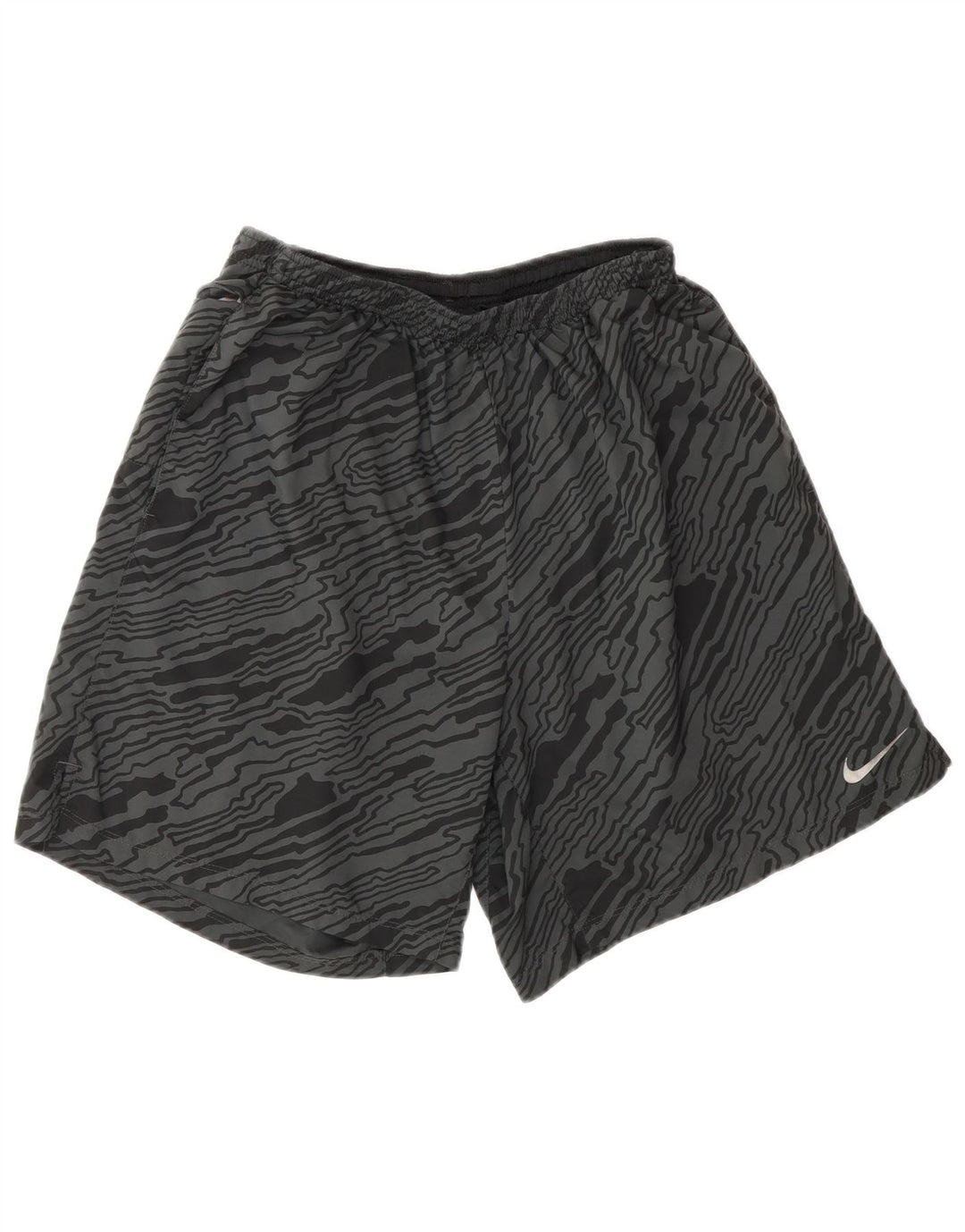 NIKE Short de sport Dri Fit pour hommes à motif abstrait, grand, gris, polyester
