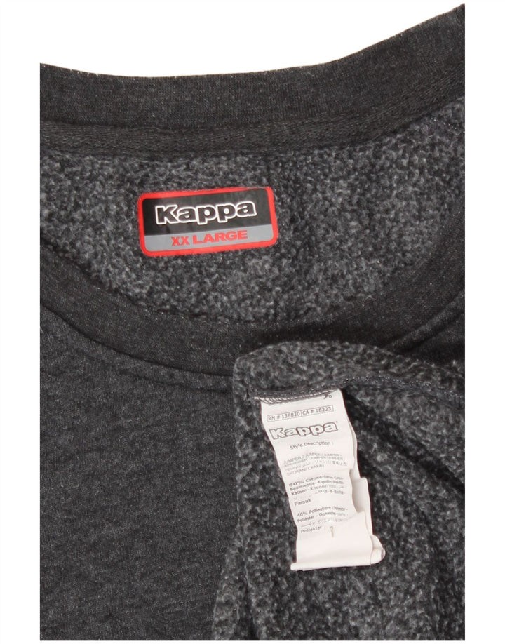 Kappa Sweat-shirt pour homme 2XL Gris Coton