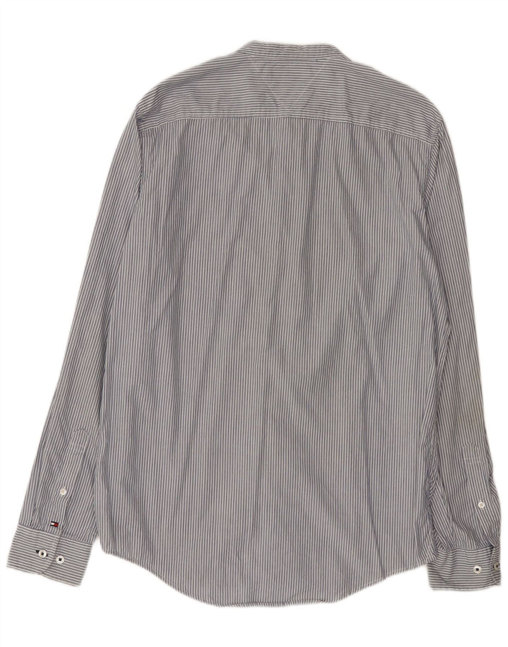 Tommy Hilfiger Chemise Homme Gris Moyen En Coton À Fines Rayures