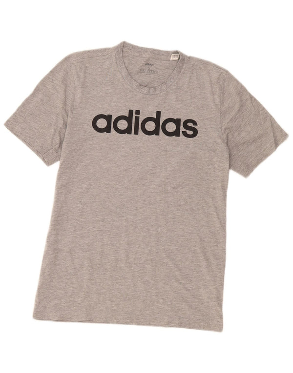 Adidas T-shirt graphique pour hommes, petit, gris, coton