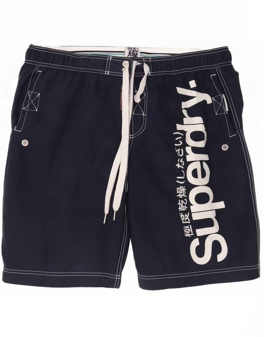 Superdry Short de Bain Graphique Homme Bleu Marine Large