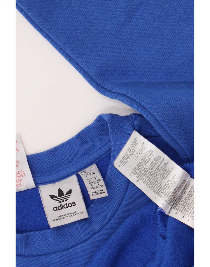 Adidas Sweat-Shirt Garçon 12-13 Ans Bleu Coton