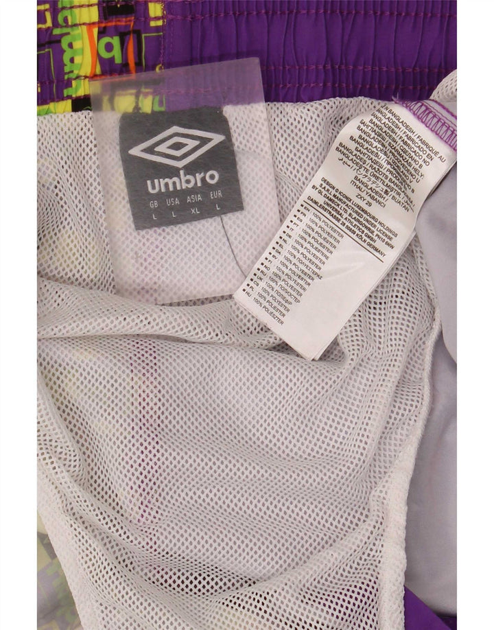 Umbro Short de Bain Graphique Homme Large Violet Géométrique Polyester