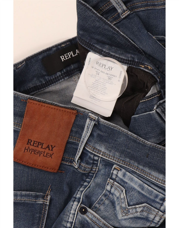 REPLAY Jean Slim Anbass W34 L30 Homme Bleu Coton