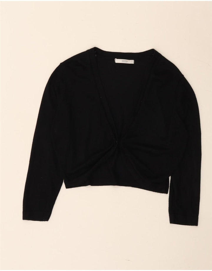 Marks & Spencer Pull cardigan court pour femme UK 12 Viscose noir moyen