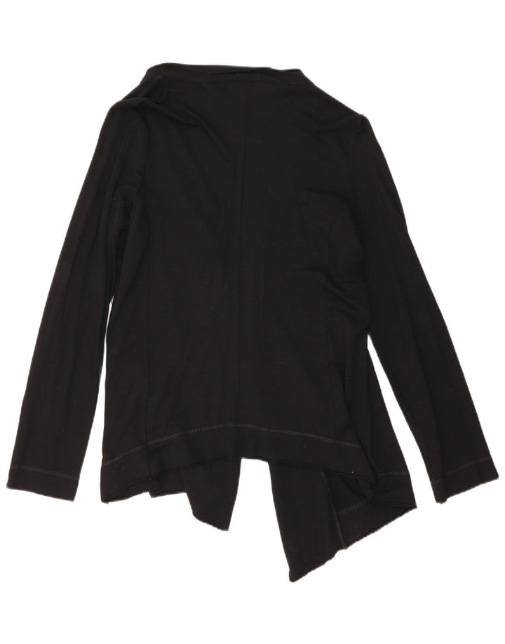 Benetton Pull Cardigan Asymétrique Femme UK 12 Medium Noir