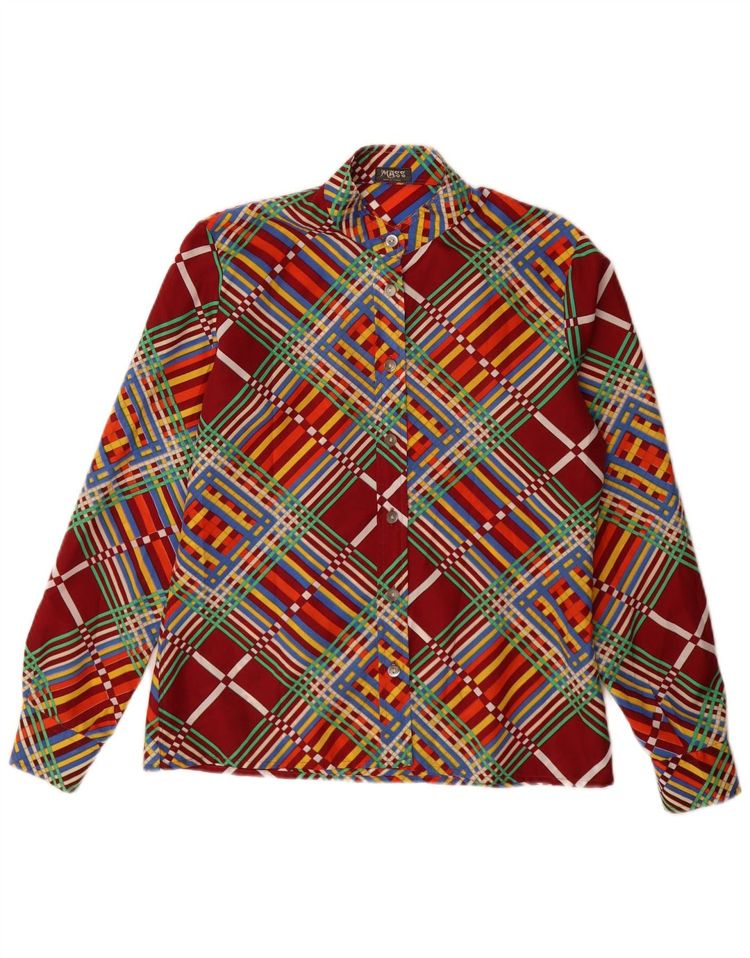 Mass Chemise Chemisier Femme UK 44 Medium Carreaux Multicolores