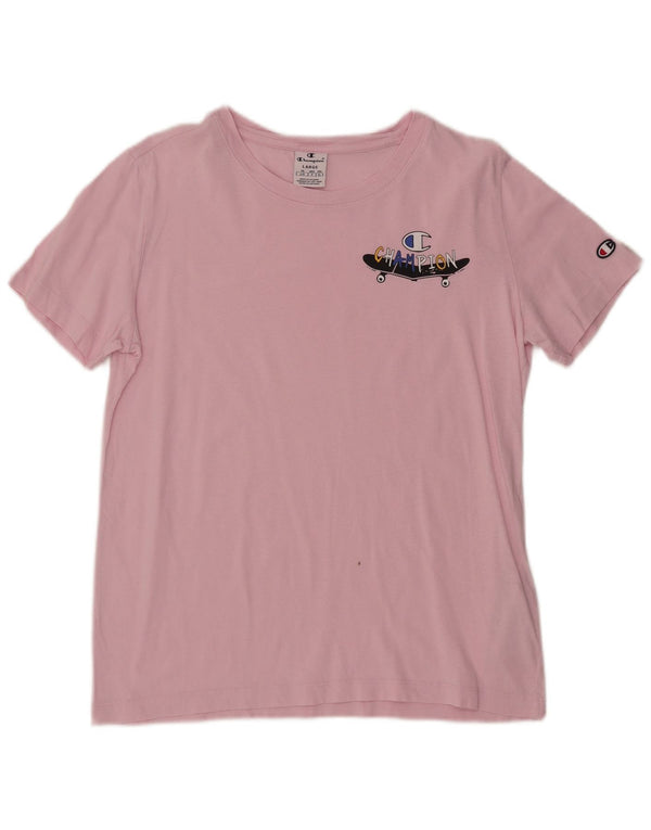 Champion T-Shirt Graphique Femme UK 16 Large Rose Coton