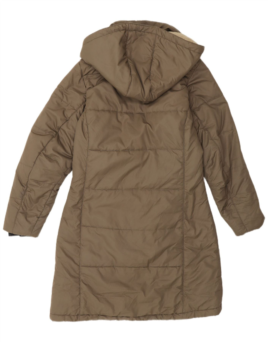 Jack Wolfskin Manteau rembourré à capuche pour femme UK 10 Petit Kaki Polyester
