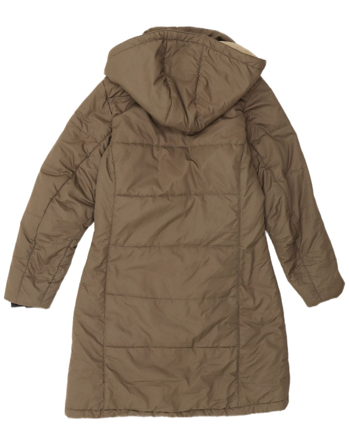 Jack Wolfskin Manteau rembourré à capuche pour femme UK 10 Petit Kaki Polyester