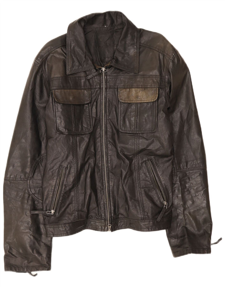 Metropolitan Veste en cuir pour homme IT 52 XL Cuir noir