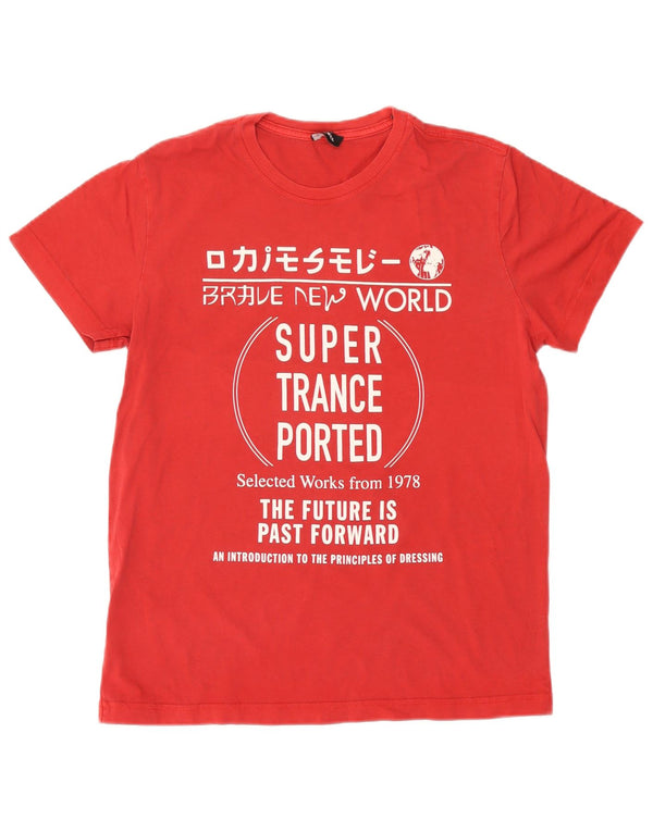 Diesel T-shirt graphique pour femme UK 16 Large Rouge