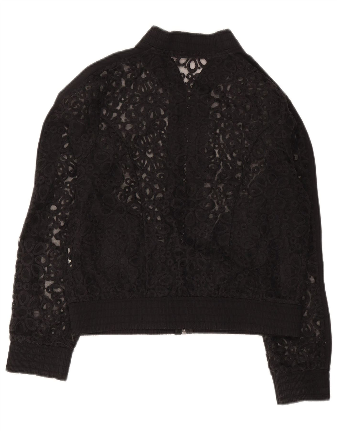 Fornarina Veste bomber en dentelle pour femme UK 12 Medium Noir Floral
