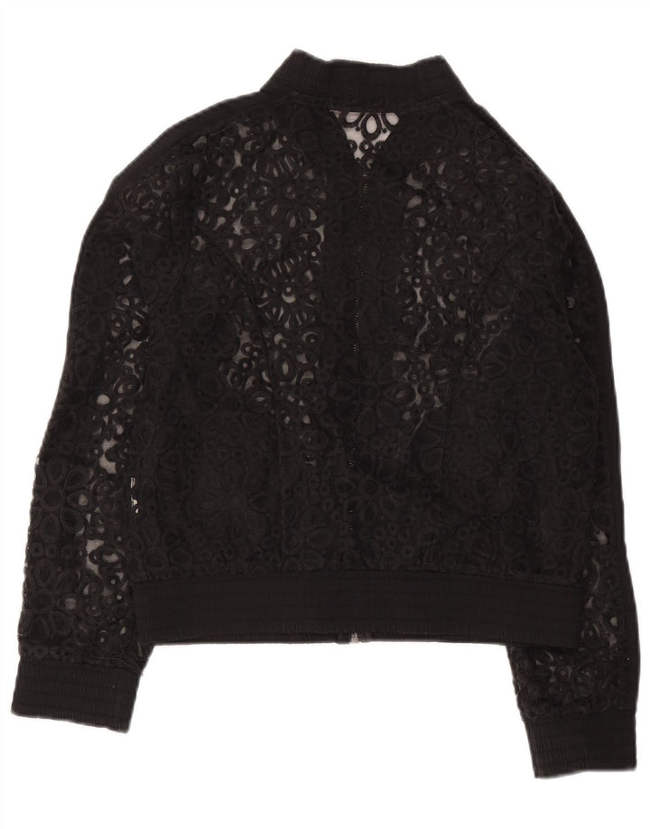 Fornarina Veste bomber en dentelle pour femme UK 12 Medium Noir Floral