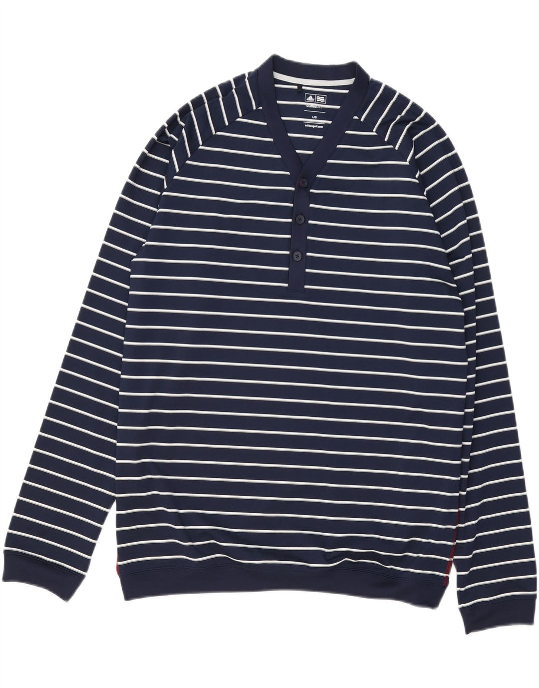 Adidas Climalite Sweatshirt Jumper Grand Bleu Marine Rayé Polyester