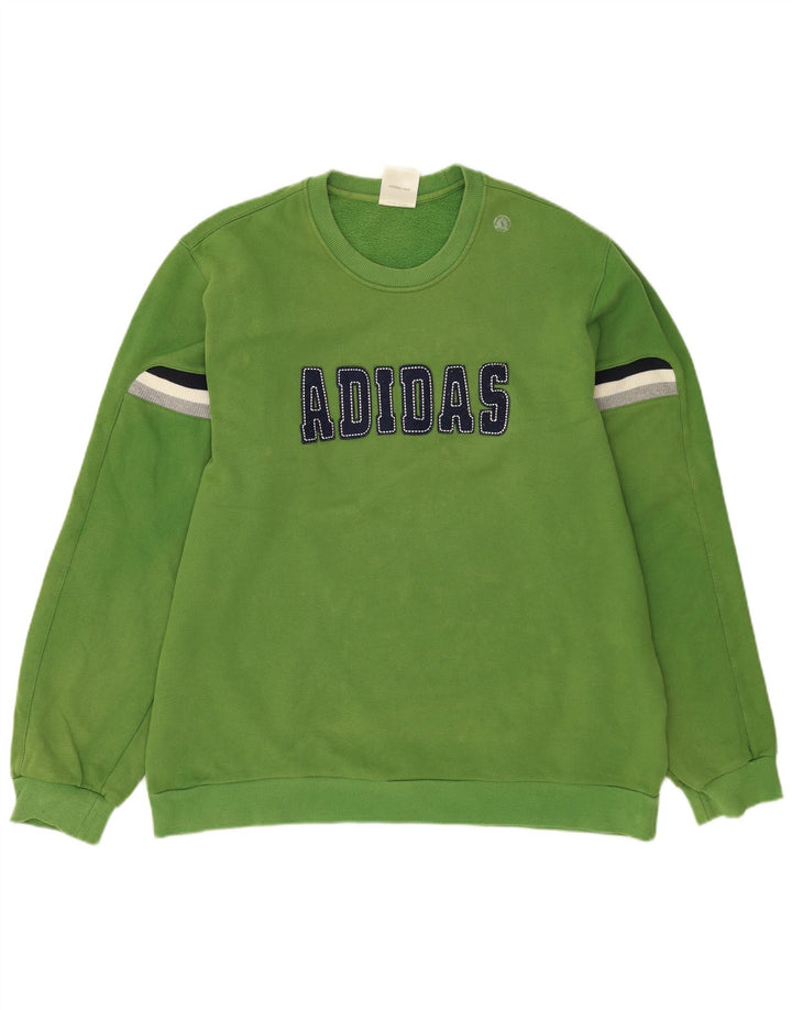 ADIDAS Sweat-shirt graphique pour hommes en coton vert grand