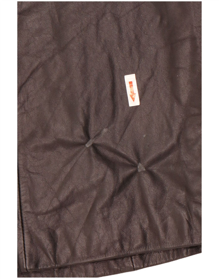 Veste en cuir femme vintage IT 42 Cuir noir moyen