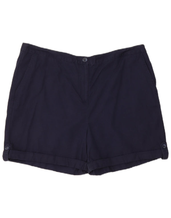 Marks & Spencer Short Chino Femme UK 18 XL W36 Bleu Marine Coton