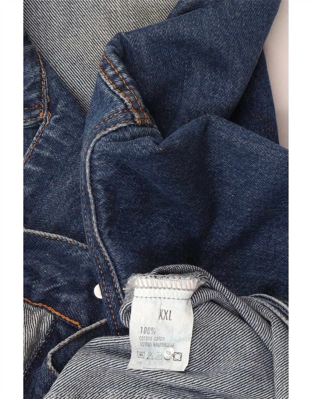 veste en denim homme vintage UK 44 2XL Coton bleu