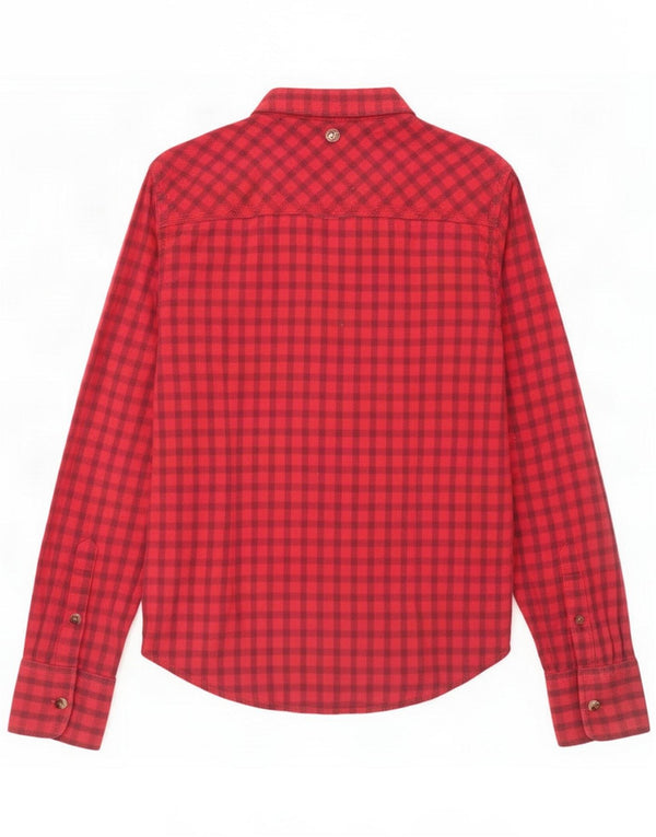 Superdry Chemise en flanelle pour femme UK 12 Coton vichy rouge moyen