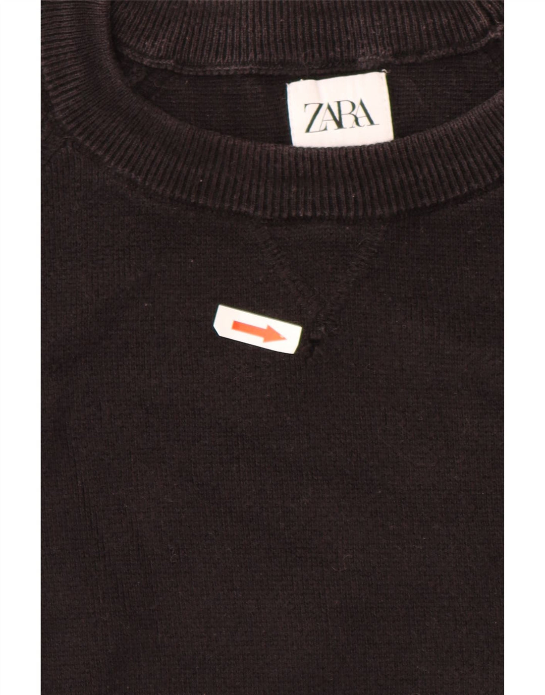 ZARA Pull à col rond pour homme en coton marron moyen