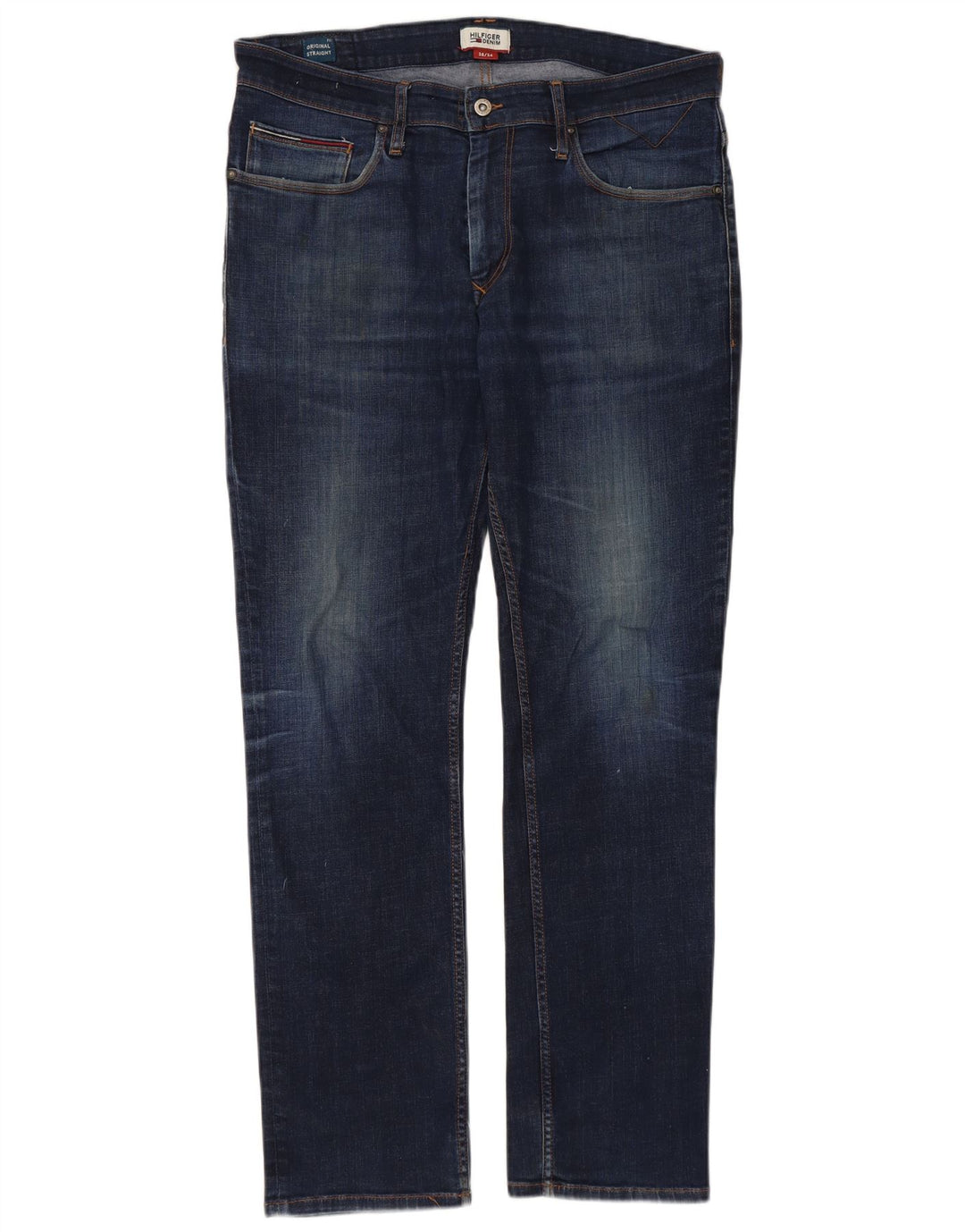TOMMY HILFIGER Jean Droit Homme W38 L34 Bleu Marine Coton