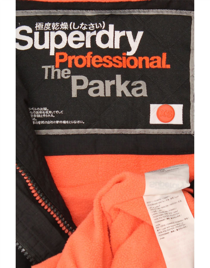 Superdry Veste Parka À Capuche Femme UK 6 XS Noir Polyester