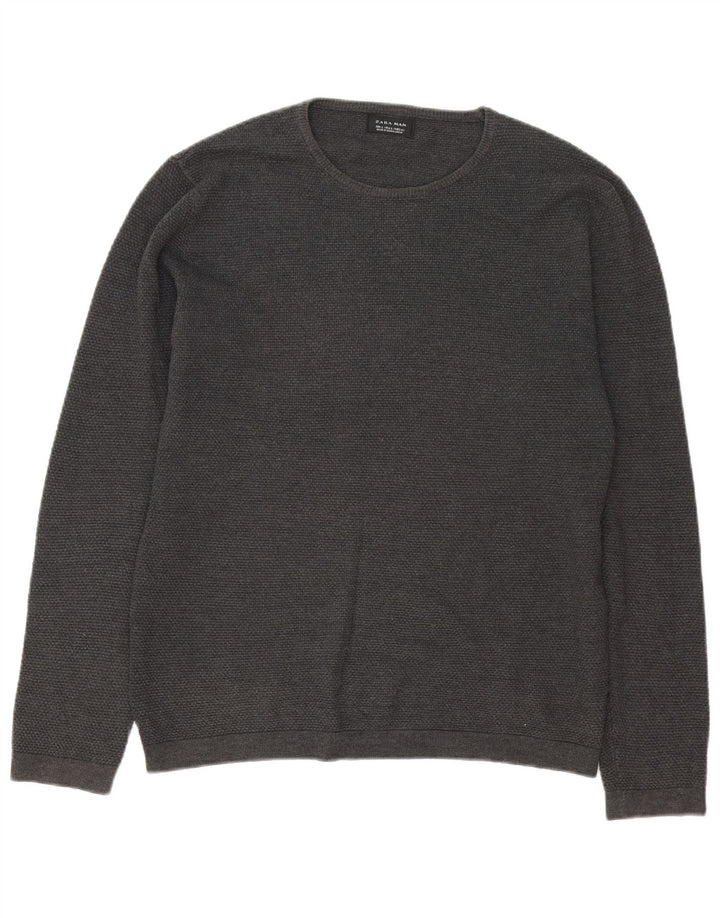 Zara Pull ras du cou pour homme, grand gris