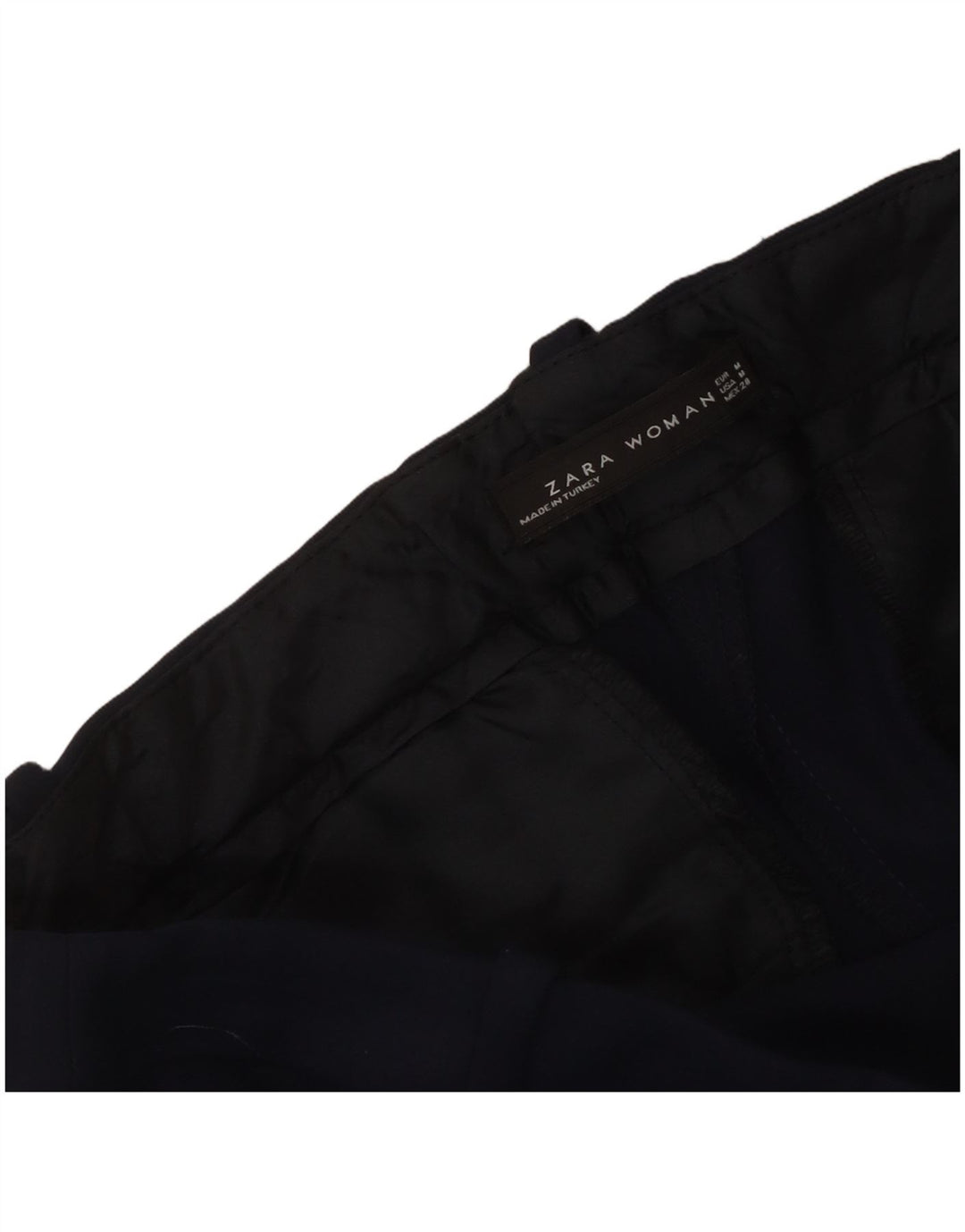 Zara Pantalon Slim Casual Femme Moyen W30 L27 Bleu Marine
