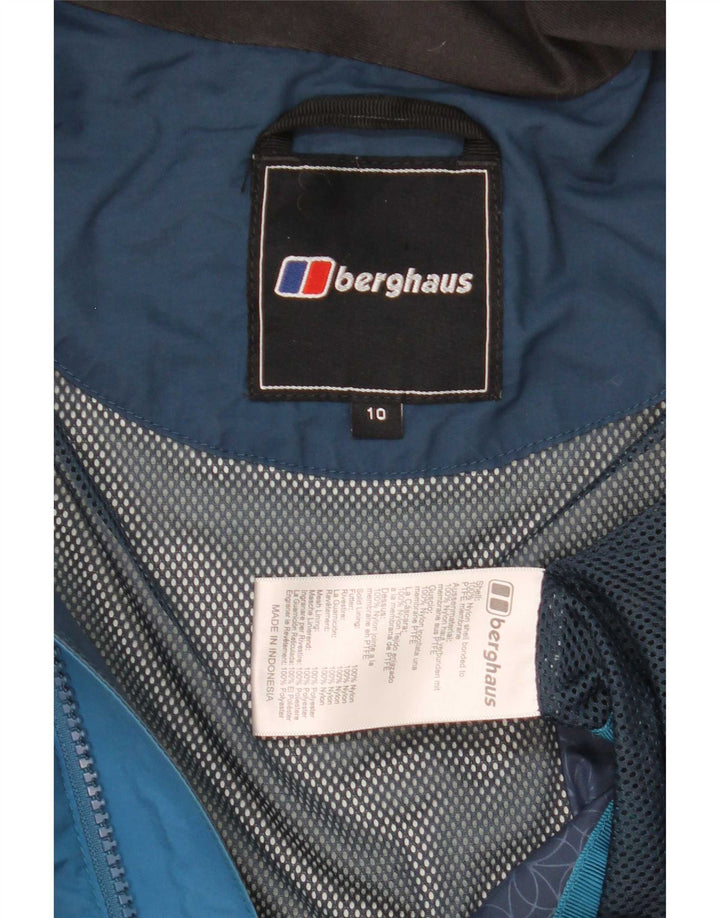 Berghaus Veste de pluie surdimensionnée à capuche pour femme UK 10 Small Bleu Colorblock