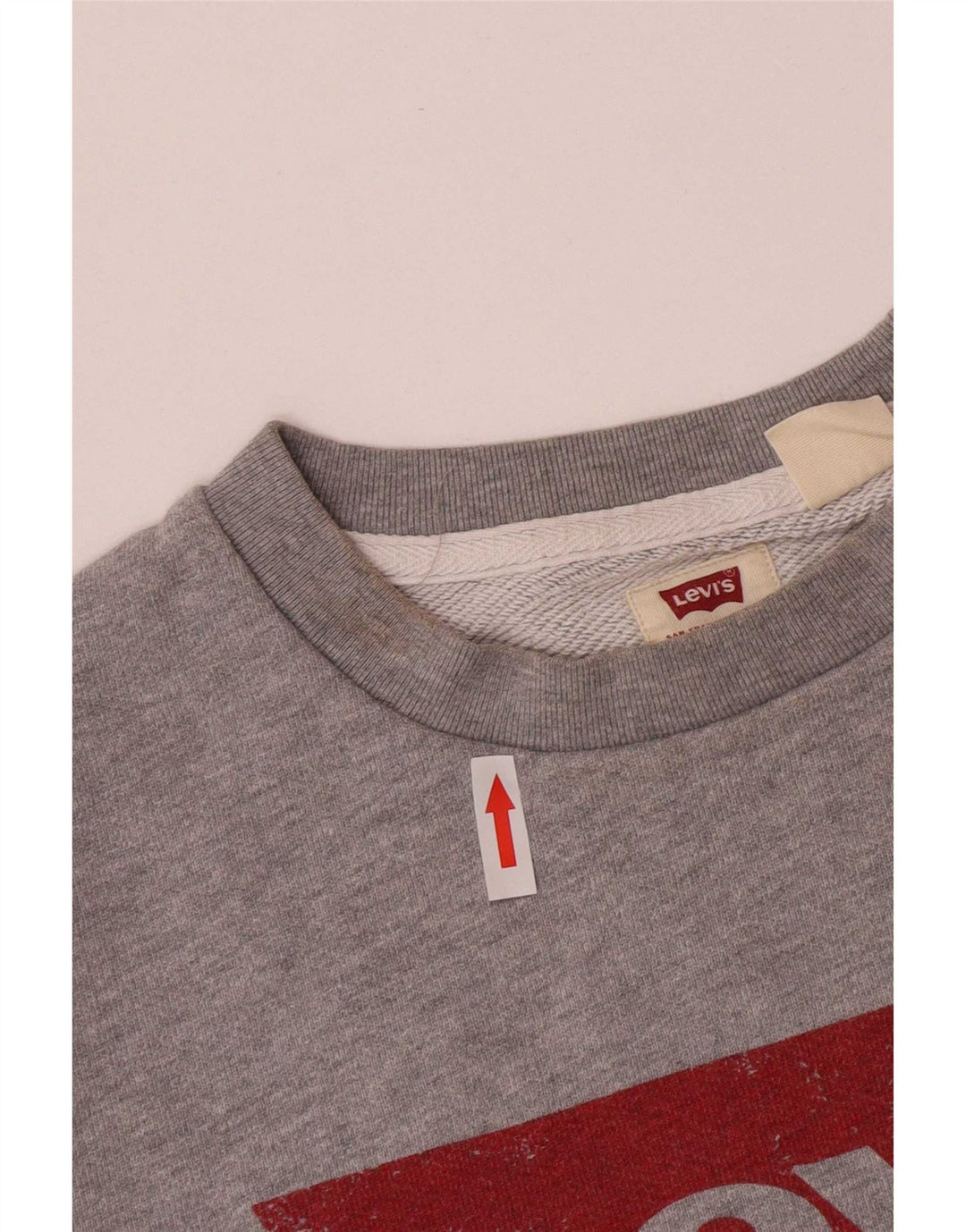 Levi's Graphic Sweatshirt Jumper Small Homme Gris Coton